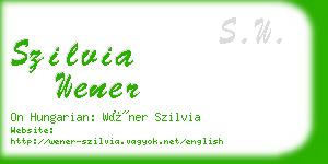 szilvia wener business card